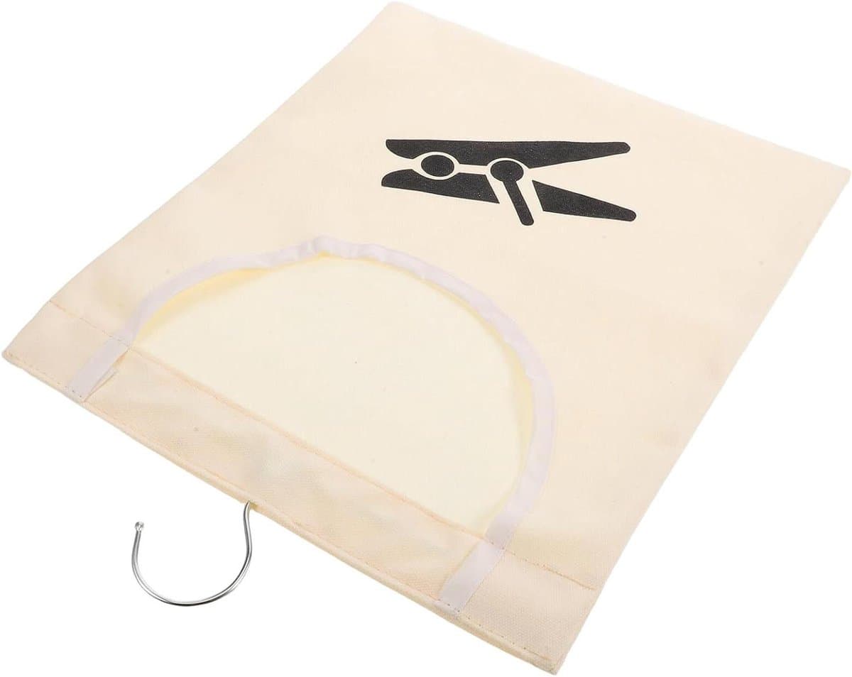 Opbergzak Wasknijpers - Wasknijperhouder Organizer - Wasknijpers Opbergen - Met Ophanghaken - 357 x 261 cm - Beige — afbeelding 1