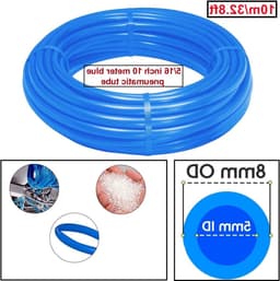 10 meter lucht PU pneumatische slang, 5/16 inch polyurethaan slang, 8mm buitendiameter met 14 pneumatische connectors, slangsnijder en tape — thumbnail 4