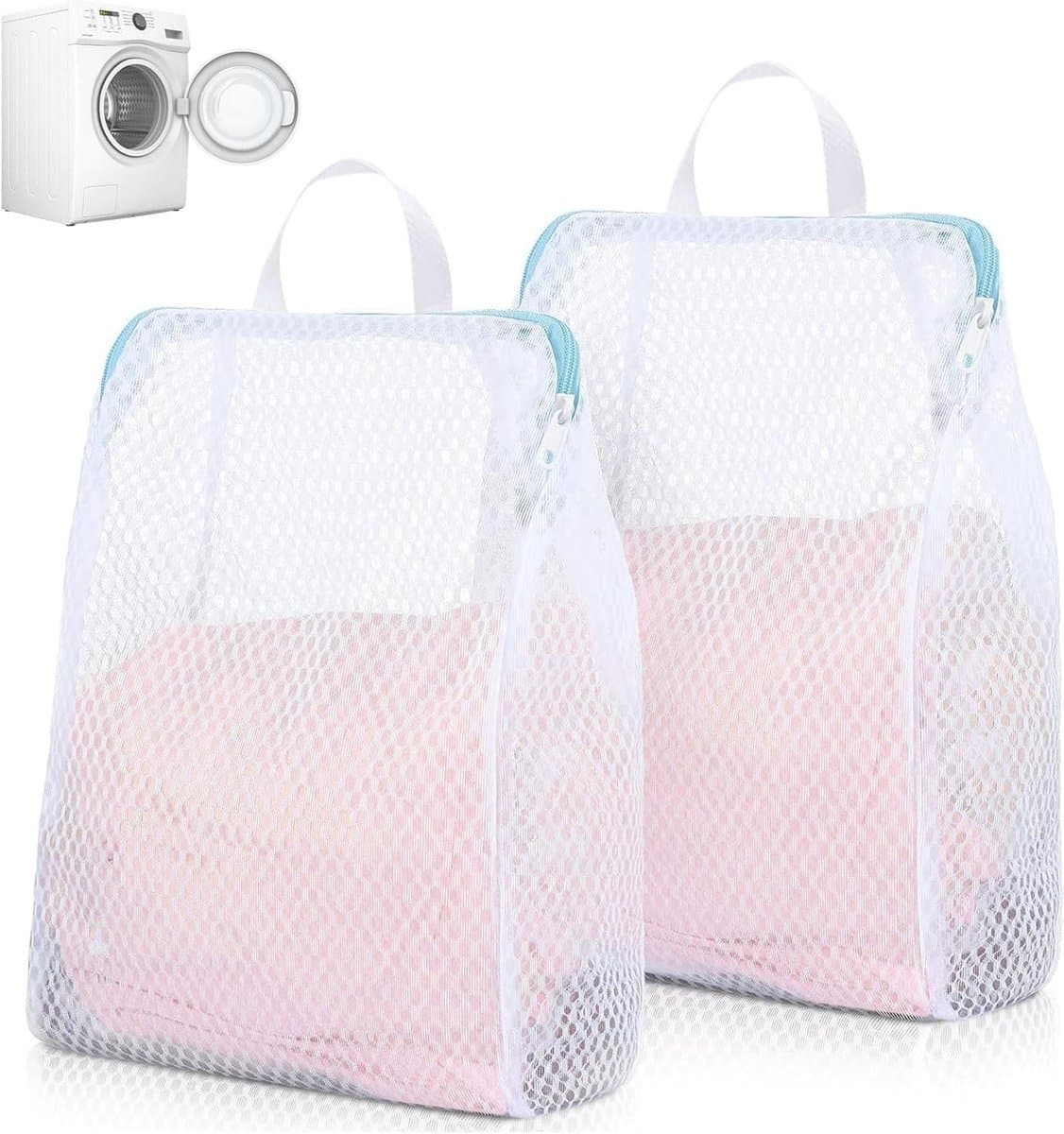 Grote Herbruikbare Wasnetten met Premium Rits - Bescherming voor Bh's, Zijde Blouses en Delicate Kleding (50x60cm) - 2 Stuks — afbeelding 1