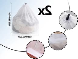 2-delige wasnetten 50 x 60 cm voor de wasmachine, herbruikbaar en dichtmazig met trekkoord voor optimale bescherming van delicate kleding — thumbnail 5