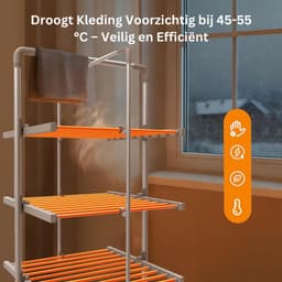 Calviero® Elektrisch droogrek - Wasrek - Verwarmd - Aluminium - 143 x 72 x 9 cm — thumbnail 4