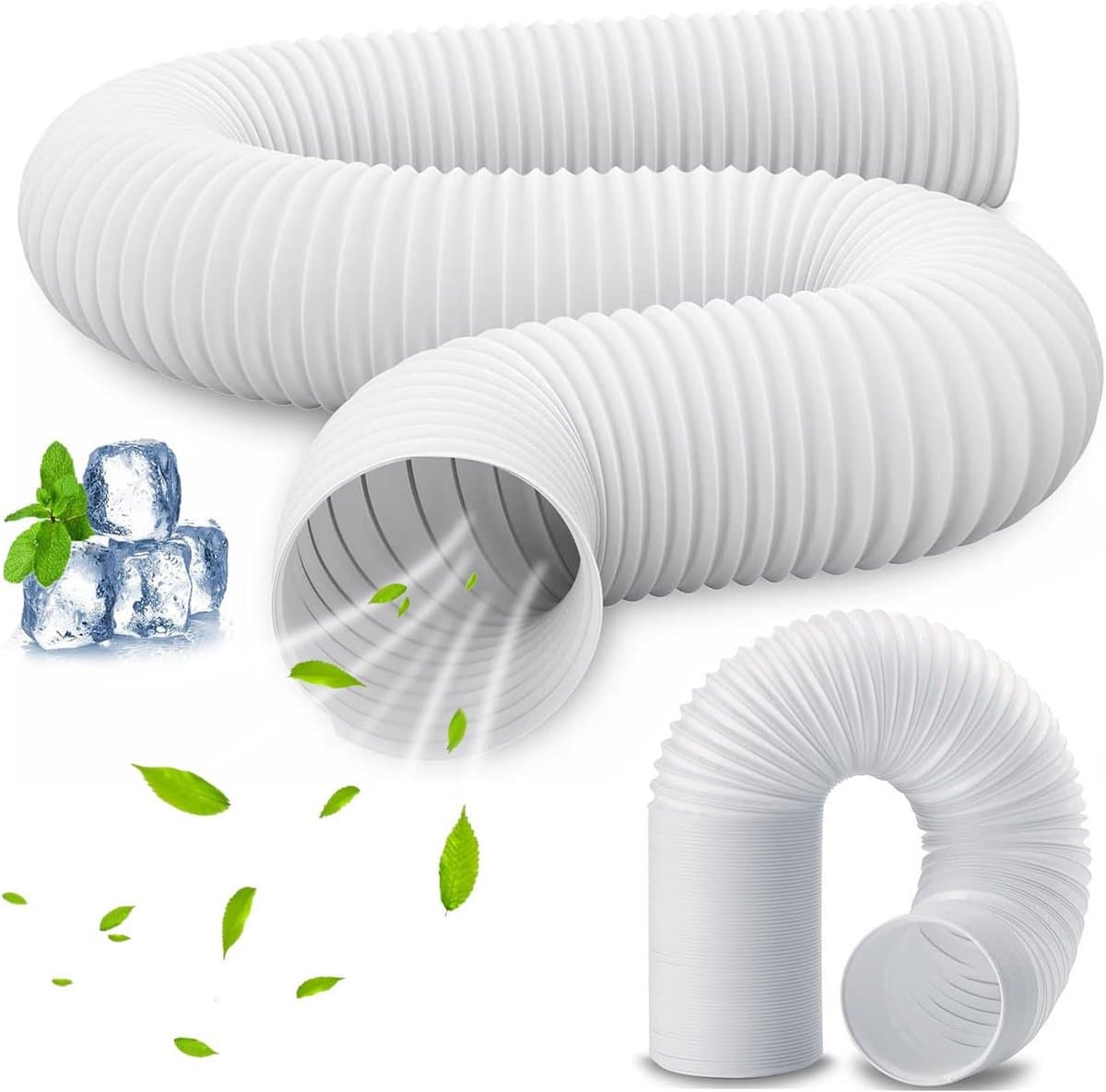 Afvoerslang - Airco slang - Airco Ventilatie - Sterk PP Materiaal - 3 meter 130mm - Zwart — afbeelding 1
