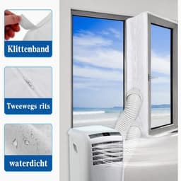 Afdichtingsset voor mobiele airconditioning - raamdeur - universeel geschikt - eenvoudige installatie - afvoerslang - ritssluiting - 4 meter lang — thumbnail 4