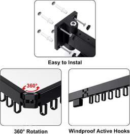 Foldable Wall Mounted Drying Rack with Hooks Strong Clothes Airer Indoor Outdoor Space Saving Drying Racks for Balcony Bathroom Bedroom (Black 3-fold) — thumbnail 5