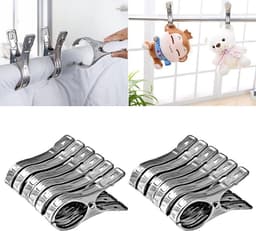 Allecto Plus - 12 Stuks Grote Wasknijpers Plastic Handdoekklemmen voor Zwembadstoelen - Set van Strandhanddoekclips - Wasserijaccessoires. Beschermt uw Handdoek Tegen Wegwaaien - Ideaal voor Thuisgebruik. — thumbnail 4