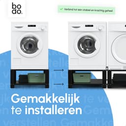 Bodo® - Wasmachine Verhoger connectieset - Zwart - voor WV52 - WV53 - WVH53 — thumbnail 2