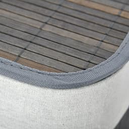 HOMCOM-Wäschekorb-Bambus, Metall-52L x 32B x 63H cm-Grau+Weiß — thumbnail 4