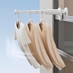 Allecto plus - Intrekbaar droogrek voor binnen en buiten - Draagbaar - 30cm - 5 gaten - Ideaal voor wasrek - Reizen - Camping - Thuis — thumbnail 1
