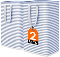 Ibenzoa® Extra grote opvouwbare wasmand met 2 vakken en handgrepen voor eenvoudig dragen — thumbnail 1