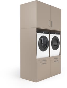 Wasophoogte® Wasmachine Kast Venice - Wasmachine verhoger - Wasmachine ombouw - 700(D)*1330(B)*2350(H) mm - Taupe — thumbnail 2