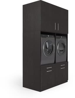 Wasophoogte® Wasmachine Kast Venice - Wasmachine verhoger - Wasmachine ombouw - 700(D)*1330(B)*2350(H) mm - Zwart — thumbnail 4