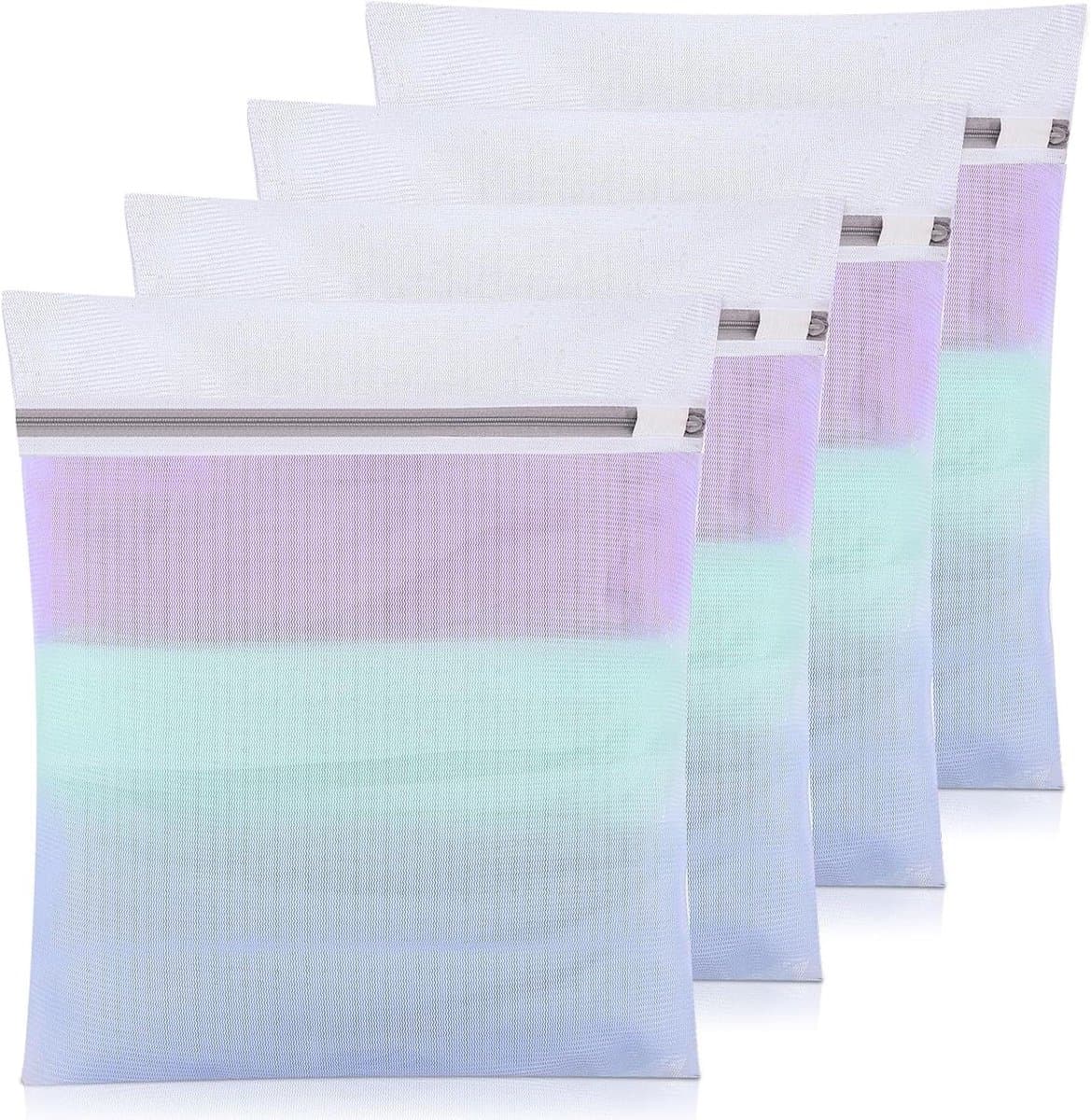 Wasnet voor wasmachine - Set van 4 stuks - Ideaal voor overhemden, ondergoed en babykleding - Handige waszakken met ritssluiting - Formaat 30 x 40 cm — afbeelding 1