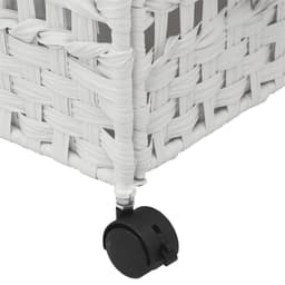 vidaXL - Wasmand - op - wielen - 66x35x60 - cm - rattan - wit — thumbnail 5