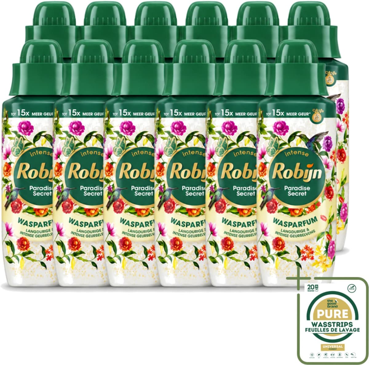 12 x Robijn – Wasparfum – Paradise Secret – 342 ml - Wasparfum - Wasgeur - Botanische Geur - Wasmiddel - Wasverzachter — afbeelding 1