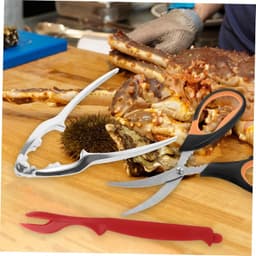 1set Multifunctionele Zeevruchten Gereedschap Rvs Kreeftvorken Krabklauwen Eenvoudig Te Gebruiken Voor Thuis of Reis — thumbnail 2