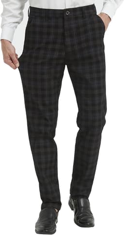 Geruite broek voor mannen skinny jurk broek slim fit zakelijke casual jurk chino's — thumbnail 3