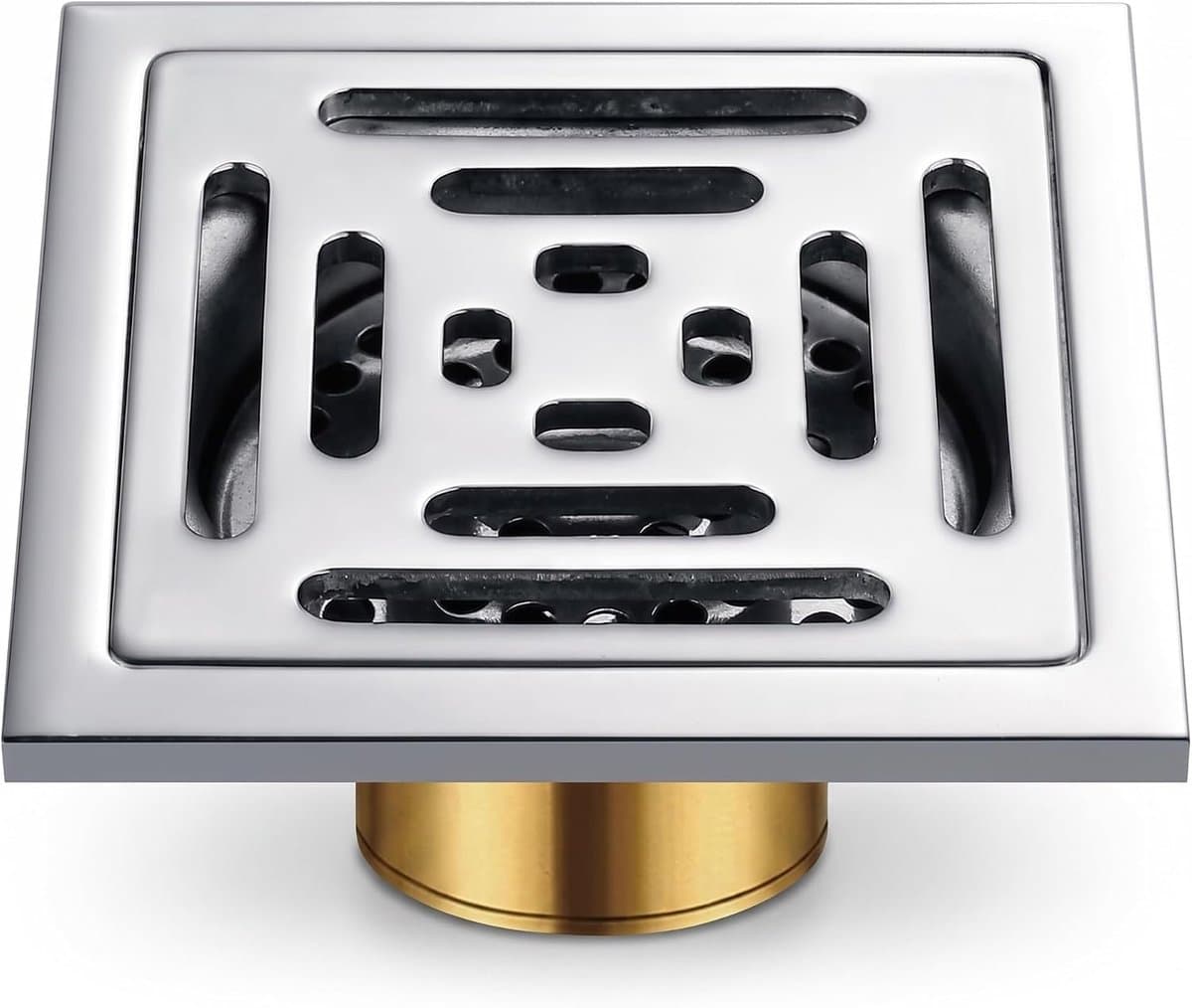 Doucheput RVS 100x100 mm Vloerafvoer met Messing Stankafsluiter — afbeelding 1