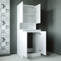 Roomart ATLANTIC-V Wasmachine Ombouwkast 70x191 cm met Bovenkast - Wit — thumbnail 3