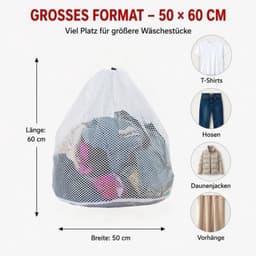 Wasnet voor Wasmachine - Groot - 50 x 60 cm - Stevig Polyester - Voor Grote Wasstukken — thumbnail 3