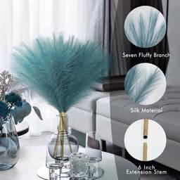Gedroogde bloemen, bohemien-decoratie voor bruiloft en woonkamer, blauw — thumbnail 5