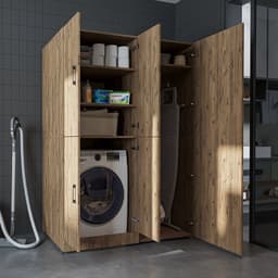 Roomart DORA-II Wasmachine Ombouwkast 130x186 cm - Eiken — thumbnail 1