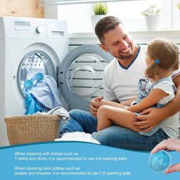 Haarvanger voor de wasmachine, 12 stuks herbruikbare wasballen tegen dierenharen en pluis, elastische wasballetjes voor honden- en kattenharen, blauw wit — thumbnail 4