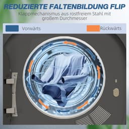 Mini wasdroger met LED-touchscreen en 6 programma's – 48x40x56 cm – Luchtafvoerdroger met 4 kg laadvermogen – voor kleine ruimtes – Grijs — thumbnail 4