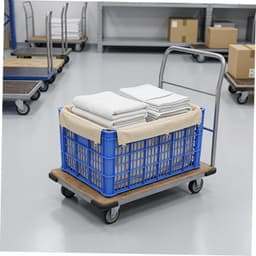 Large Commerciële Waszak met Ijzeren Waswagen Vervangzak Hoge Rechthoekige Liner Zware Stof Wasmand Organizer voor Hotel Professioneel Gebruik — thumbnail 3