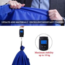 Grote Vouwbare Waszak 120L voor Vuile Kleding - Ideaal voor Thuis en Reizen - Duurzame Opbergoplossing in Donkerblauw — thumbnail 4