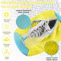 Set van 2 Schoenwaszakken voor Wasmachine, 39 x 19 cm, Ideaal voor Sneakers en Sportschoenen, Met 360° Reiniging en Rits, Geschikt voor Droger — thumbnail 5