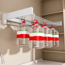 Adelair wasrek wand - Droogrek hangend - wanddroogrek inklapbaar - Uitschuifbaar - 8 stangen - 100cm breed - wit — thumbnail 4
