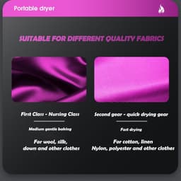 Droger, Kleine Wasdroger, Mini Droger, Draagbare Doek Droger, Ontworpen Voor Gebruik Met Sokken, Vesten, Ondergoed, Lingerie, Baby- En Dierenkleding. — thumbnail 2