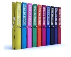 Houten Kledingknijpers voor Waslijn - 100 Stuks Multicolor