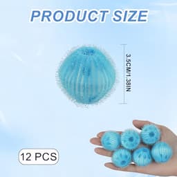 Set van 15 haarverwijderaars - Nylon magische pluizenballen voor wasmachines met voorlader - Pluis- en vuilverwijderende wasballen - Anti-klit pluizenballen - Gemengde kleuren — thumbnail 5