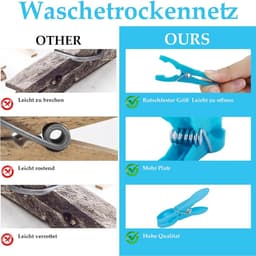 48x Stevige Waslijnpinnen Set - Antislip Kledingknijpers voor Buiten en Binnen — thumbnail 5