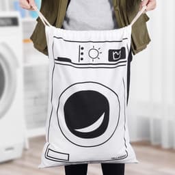 Ynkkvre - Waszak & Laundry Bag – Met Trekkoord Groot Formaat – Badkamer Was Zak – Opvouwbare Linnen Opbergzak – Familie en Reizen – Wasgoed & Speelgoed Organisatie — thumbnail 3