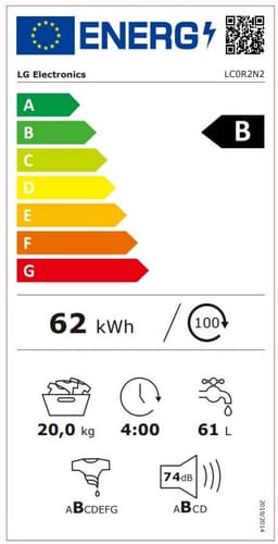 LG LC0R2N2 Wasmachine 20 kg met Intello DD en Inverter Direct Drive voor krachtig en betrouwbaar wassen - TurboWash voor sneller schoon - Spa Steam voor hygiënische zorg en ThinQ slimme bediening. Energieklasse B — thumbnail 2