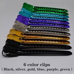 12x Professionele Haar Clips voor Knippen en Stylen - Verdeelclips & Alligator Klemmen in 6 Kleuren — thumbnail 2