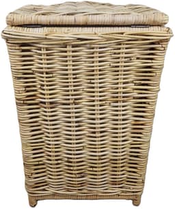 MigoStyling - Wasmand - Halrond - Naturel - Met deksel - Riet - Rotan - Hoogte 60 cm - Uitneembare waszak — thumbnail 5