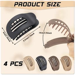 4x Grote Platte Haarclips voor Dames - Sterke Grip, Eendensnavel Klem voor Dun en Dik Haar — thumbnail 2