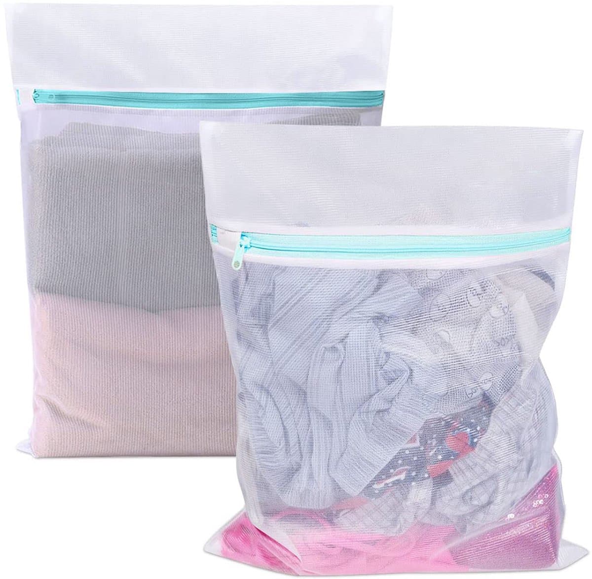 IMPERATORIS® Waszakken voor de wasmachine - Bescherming voor delicate kleding en schoenen - Wasnet van gaas - Voorkomt slijtage - Set van 2 - Wit - 90 x 110 cm — afbeelding 1