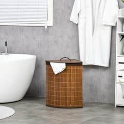 HOMCOM Wasmand Bamboe 38L x 38B x 57H cm Bruin — thumbnail 2