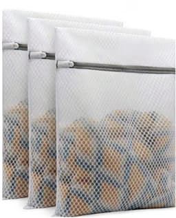 3-delige waszak - Waszak van gaas - wasnet - waszakken voor wasgoed - Wasfilter voor de wasmachine - Polyester - Wit — thumbnail 1