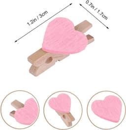 50 stuks roze mini houten hart wasknijpers voor fotoweergave en knutselen — thumbnail 5