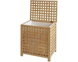 CLP Wasmand met deksel - Ronthy - Wasbox - Waszak 70L wasbaar uitneembaar - Bamboe Frame - voor Badkamer - natura — afbeelding 1