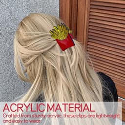 2 stuks Haarclips in Voedselvorm - Hamburger en Friet Klauwclip Set — thumbnail 2
