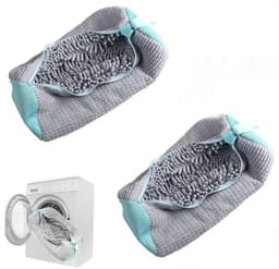 2 stuks - Schoenwaszak - Waszak - Met ritssluiting - 360° rondom reiniging – Geschikt voor sportschoenen, kleding - Machinewasbare waszak voor schoenen - 39*19 cm - grijs — thumbnail 1