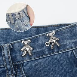 9 Paar Verstelbare Jeansknopen Pinnen voor een Strakkere Taille - Zilveren, Gouden en Zwarte Clips — thumbnail 5