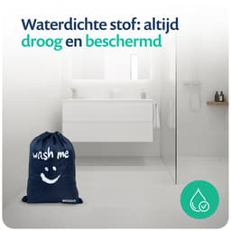 Wonair - Waszak - Waszakken - Grote waszak - Laundry bag - 2 Stuks - 60x90cm - Donkerblauw - Met trekkoord — thumbnail 2