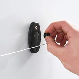 Uittrekbare waslijn, wandmontage, uittrekken, roestvrijstalen waslijn voor hotel, badkamer, wasruimte, 3 meter, zware belasting (zwart) — thumbnail 4